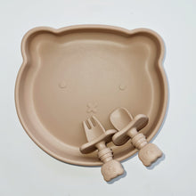 Load image into Gallery viewer, Sleepytot Teddy Silicone Suction Feeding Set -Plate, Bowl & Cutlery