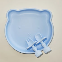 Load image into Gallery viewer, Sleepytot Teddy Silicone Suction Feeding Set -Plate, Bowl & Cutlery