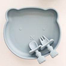 Load image into Gallery viewer, Sleepytot Teddy Silicone Suction Feeding Set -Plate, Bowl & Cutlery