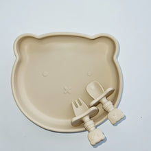 Load image into Gallery viewer, Sleepytot Teddy Silicone Suction Feeding Set -Plate, Bowl & Cutlery