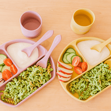 Load image into Gallery viewer, Sleepytot Silicone Divided Plate &amp; Lid with Fork &amp; Spoon &amp; Cup
